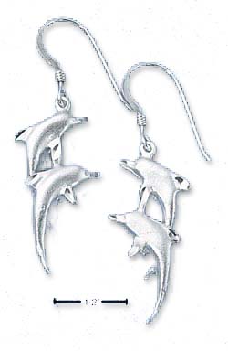 
Sterling Silver Double Dolphin Earrings On French Wires
