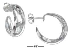 
Sterling Silver 15mm High Polish 3/4 Loop Post Earrings
