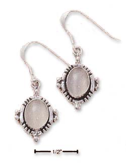 
Sterling Silver Oval Moonstone Earrings On French Wires
