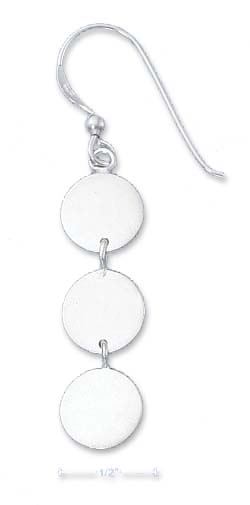 
Sterling Silver Triple Flat Circle French Wire Earrings
