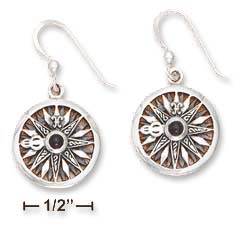 
Sterling Silver Compass Rose Amethyst Gemstone Earrings
