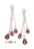 
SS 3 strand LS Post Dangle Earrings With 
