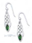 
SS Celtic Knot Earrings With 4x8mm Emeral
