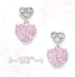 
Sterling Silver Pink Pave CZ Heart Post D
