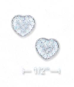 
Sterling Silver 8mm Dark Blue Light Blue Crystal Heart Post Earrings
