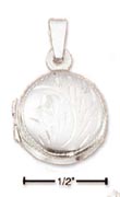 
Sterling Silver Extra Small Etched Round 
