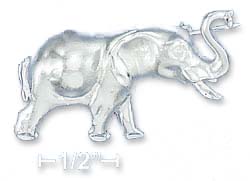 
Sterling Silver Satin Sparkle-Cut 26x36mm Elephant With Trunk Up Pin
