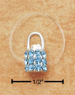 
Sterling Silver Jellywire Toe Ring With Aqua Cubic Zirconia Padlock
