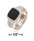 
SS Mens Onyx Ring With Corrugated CZ Shan

