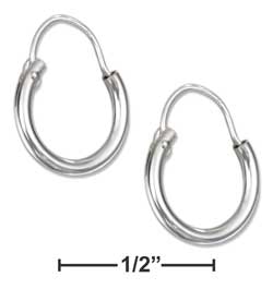
Sterling Silver 10mm Tubular Hoop With U Wire Earrings
