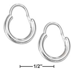 
Sterling Silver 12mm Tubular Hoop With U Wire Earrings
