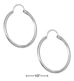 
Sterling Silver 20mm Tubular Hoop With U Wire Earrings
