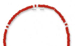 
Sterling Silver 9 Inch Silver and Red Pony Bead Anklet
