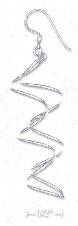 
Sterling Silver 2 Inch Wire Double Corkscrew Earrings
