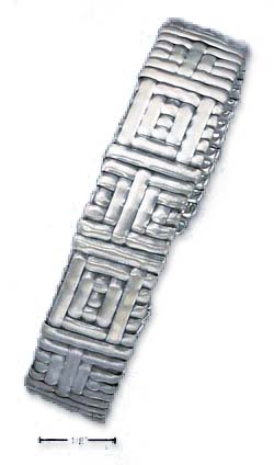 
Sterling Silver 14mm Fancy Geometric Weave Cuff With Brushed Finish

