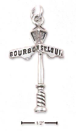 
Sterling Silver Bourbon street Sign And Lamppost Charm
