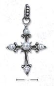 
Sterling Silver Starburst Cross With Faux
