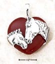 
Sterling Silver Horse and Foal Red Agate 
