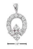 
Sterling Silver CZ Circle Pendant With Cr
