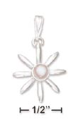 
SS Flower Pendant With 4mm Pink Mother Of
