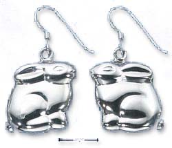 
Sterling Silver Puffed Bunnies On French Wire Earrings
