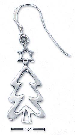
Sterling Silver Simple Christmas Tree Cut Out Earrings
