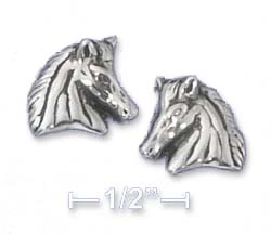 
Sterling Silver Horse Head Post Earrings (Nickel Free)
