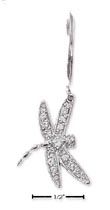 
Sterling Silver Pave CZ Dragonfly French 
