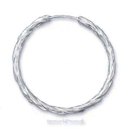 
Sterling Silver 34mm Sparkle-Cut Twisted Hoop Earrings
