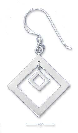 
Sterling Silver Flat Diamond Within A Diamond Earrings
