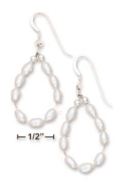 
Sterling Silver Freshwater Cultured Pearl and Rose Quartz Loop Earrings
