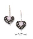 
SS Marcasite Heart With Pink CZ Heart Cen
