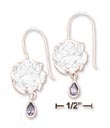 
SS 13mm Rose Earrings With 3x5mm Purple C
