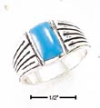 
Sterling Silver Mens Turquoise Ring With 
