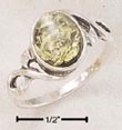 
Sterling Silver Oval Green Amber With Fan
