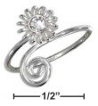 
Sterling Silver Scroll and Round Clear CZ
