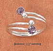 
Sterling Silver 2 end Balls 2 Purple Crys
