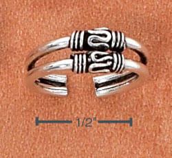 
Sterling Silver Double Row With Double Bali Coils Ring
