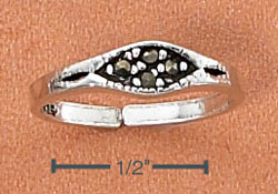 
Sterling Silver Toe Ring With Marquise Marcasite Inlay
