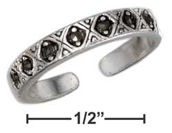 
Sterling Silver Multi Diamond-Shape Marcasite Toe Ring
