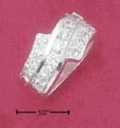 
Sterling Silver Clear CZ Wave Band Ring W
