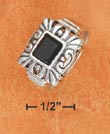 
SS 5x7mm Onyx Rectangle Ring With Fancy F
