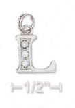 
Sterling Silver CZ Alphabet Charm Letter 

