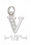 
Sterling Silver CZ Alphabet Charm Letter 

