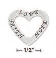 
Sterling Silver Open Heart Charm With Lov
