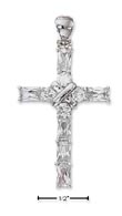 
SS Clear CZ Cross Pendant With Center Sto
