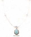 
SS 16 Inch LS Necklace With Turquoise Con
