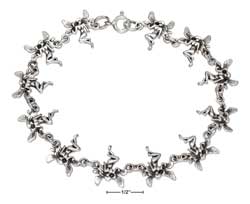 
Sterling Silver 7.5 Inch Antiqued Fairy Link Bracelet
