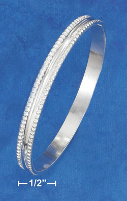 
Sterling Silver 7mm Bangle Bracelet With Beaded Edges

