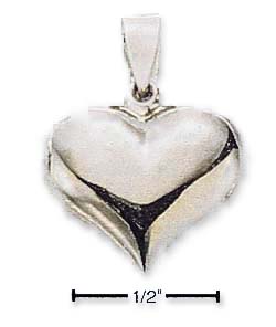 
Sterling Silver Medium High Polish Puffed Heart Charm
